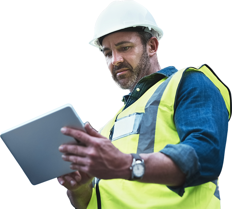 Construction manager reviewing timelines with subcontractors